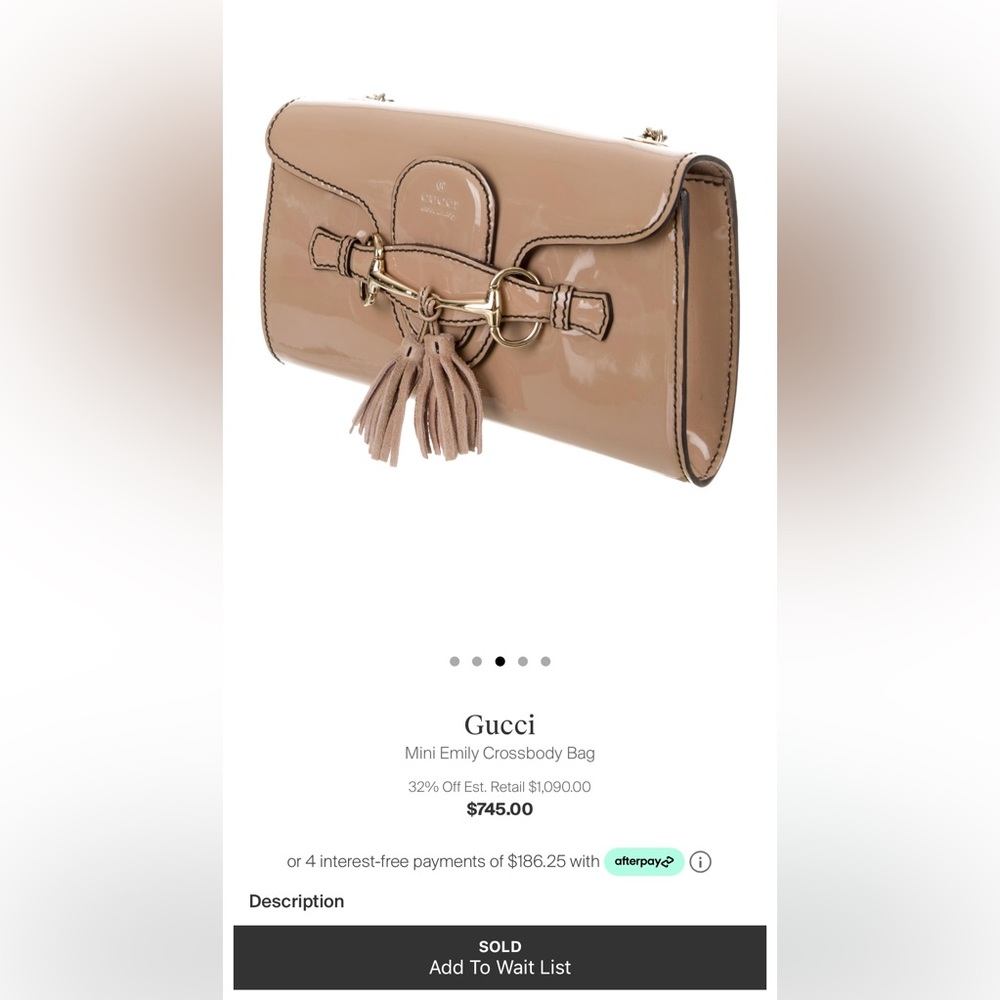 Gucci patent leather beige tan neutral shoulder bag